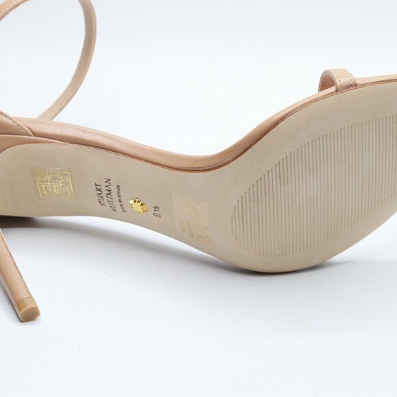 Stuart Weitzman Women's Nudistcurve 100 Smooth Leather Sandals, Adobe, Tan, 9.5 - Picture 4 of 4